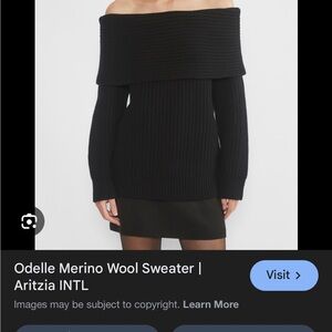 Aritzia Off-Shoulder Black Sweater